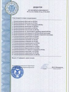 Сертифікат якості Luvax